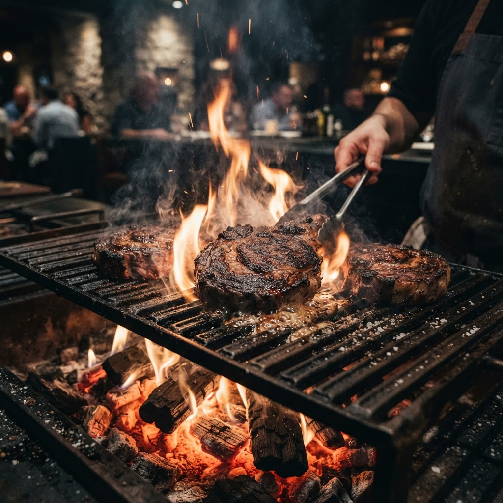Parrilla al rojo en Carnívoros